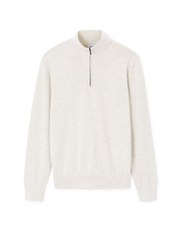 Pull col camioneur 100% coton - ecru