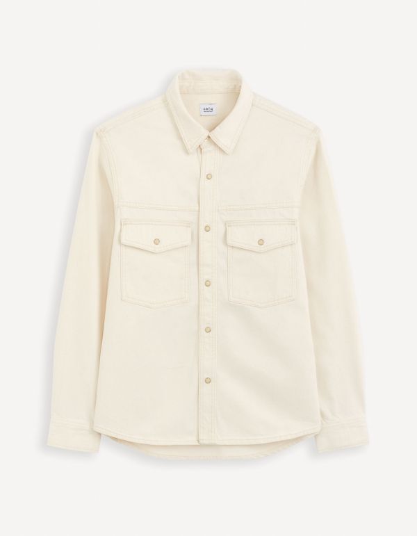 Surchemise en jean overshirt 100% coton - beige
