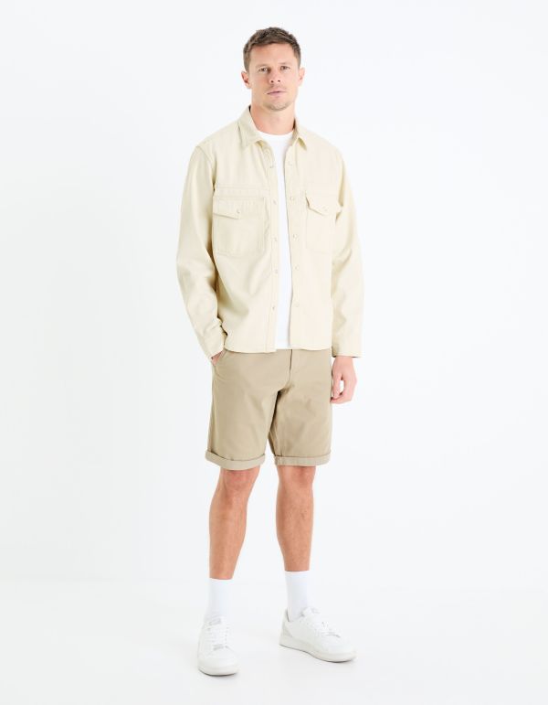 Surchemise en jean overshirt 100% coton - beige