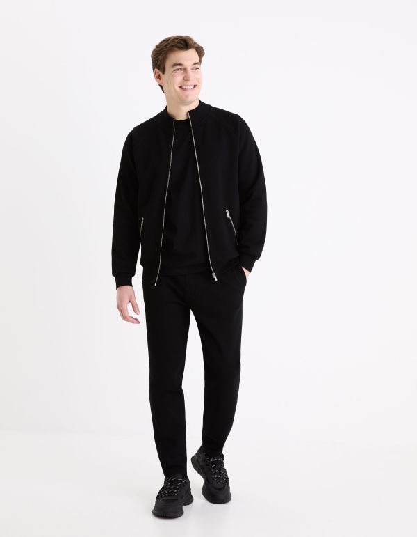 Sweat col rond straight coton mélangé - noir