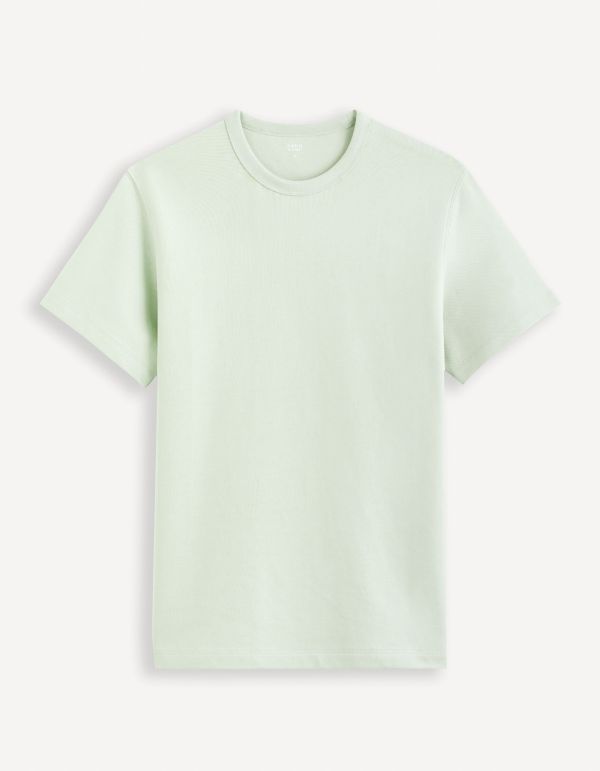 T-shirt col rond boxy 100% coton - bleu