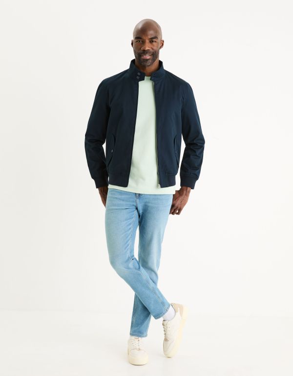 T-shirt col rond boxy 100% coton - bleu