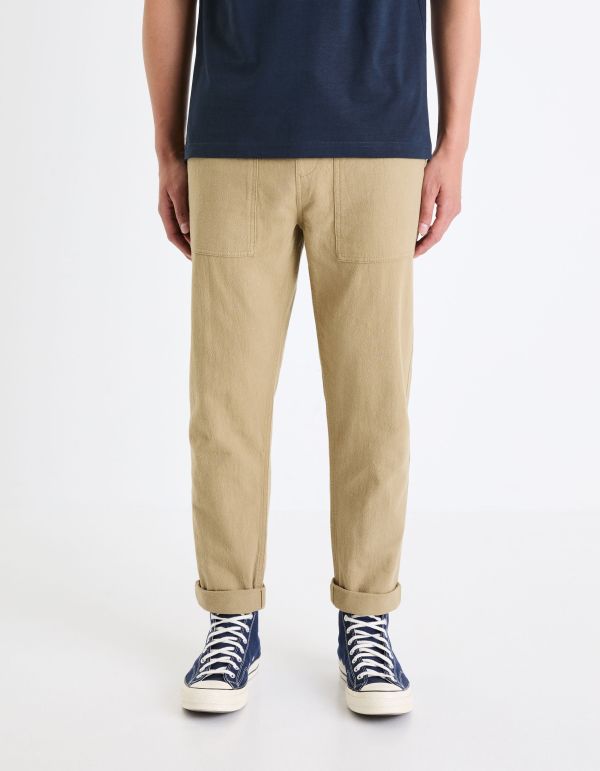 Pantalon jogger en coton - beige