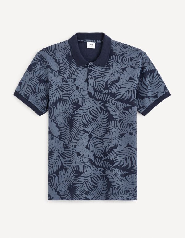 Polo piqué en coton - marine