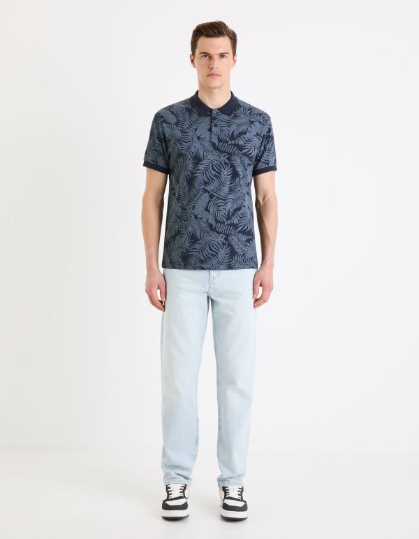 Polo piqué en coton - marine