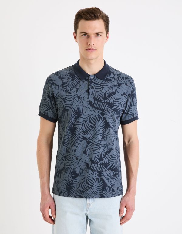 Polo piqué en coton - marine