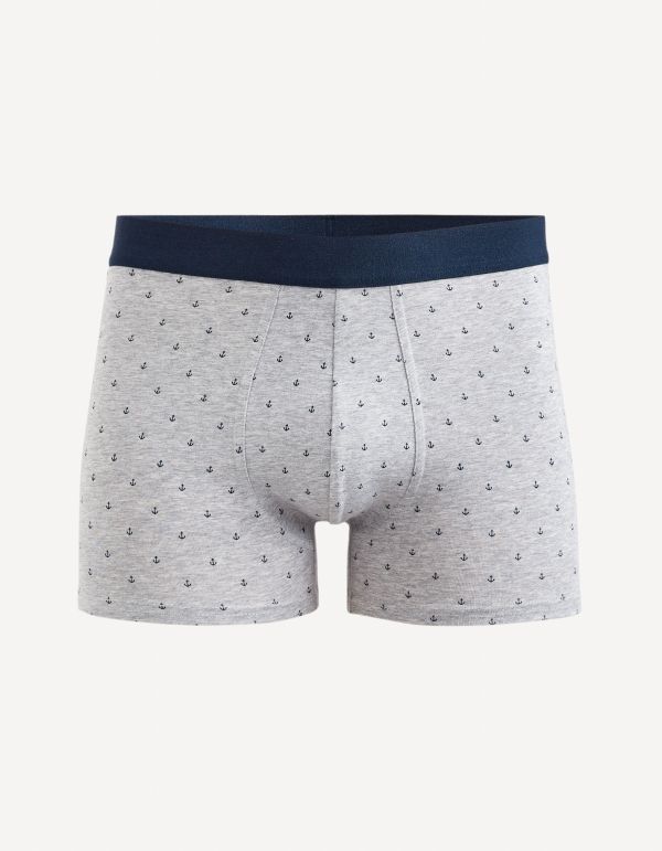 Boxer motifs encres coton stretch - gris