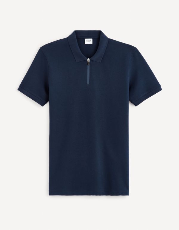 Polo piqué en coton supima stretch - marine