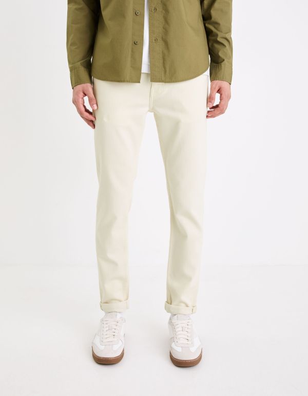 Jean slim maille - écru