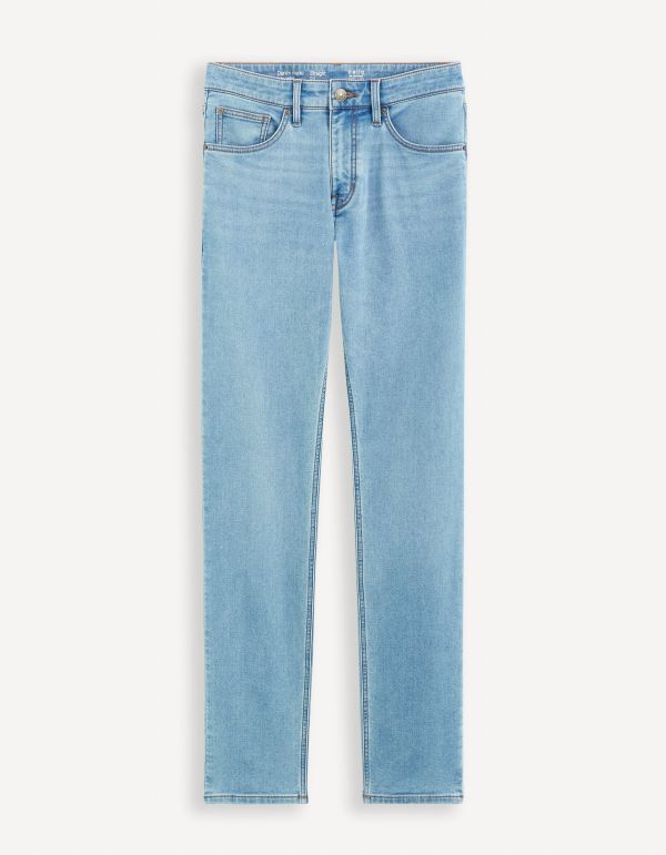 Jean straight coton mélangé - bleu