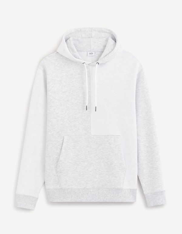 Sweat à capuche en coton mélangé - gris chiné