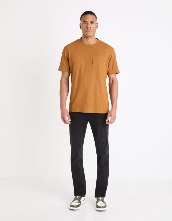 T-shirt col rond - marron