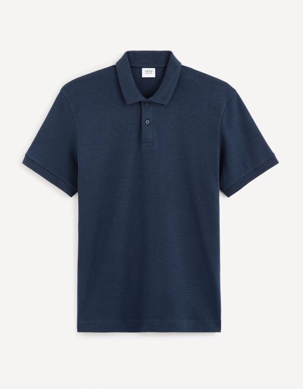 Polo jersey en coton - marine