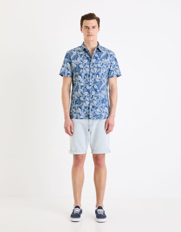 Chemisette regular en coton - bleu