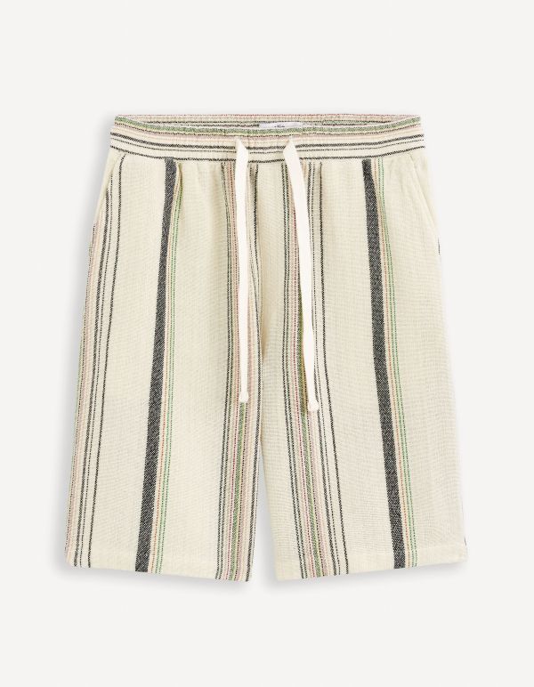 Bermuda rayé - écru
