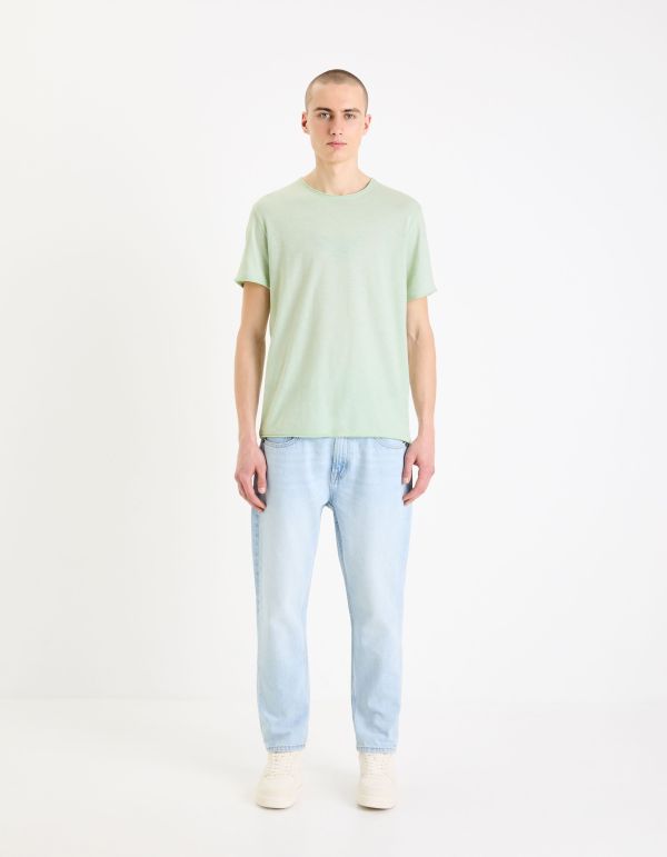 T-shirt à col rond en coton - vert menthe