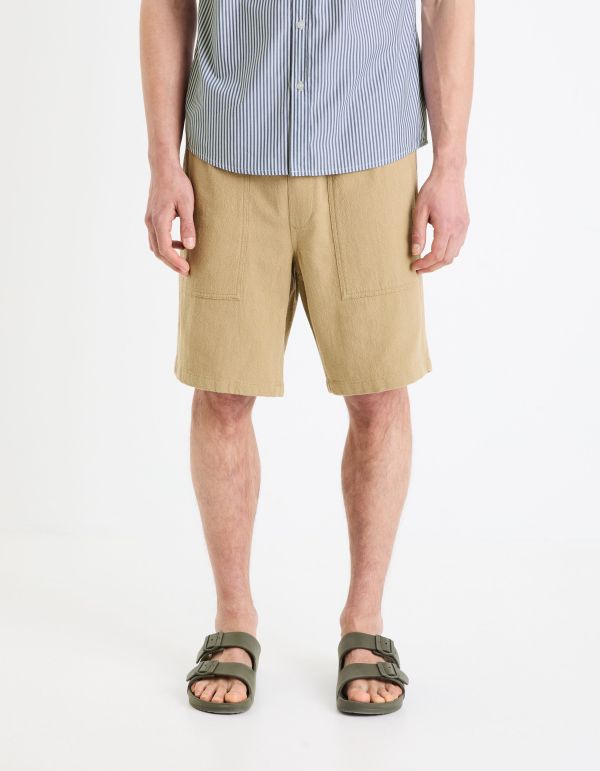 Bermuda jogging en coton - beige