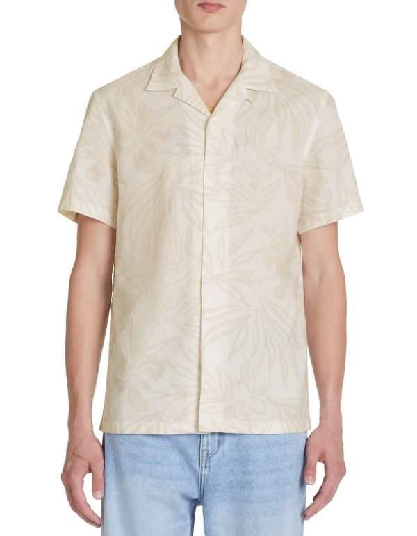 Chemisette regular à fleurs - beige