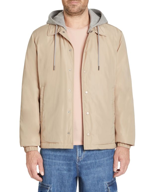 Blouson à capuche amovible - beige