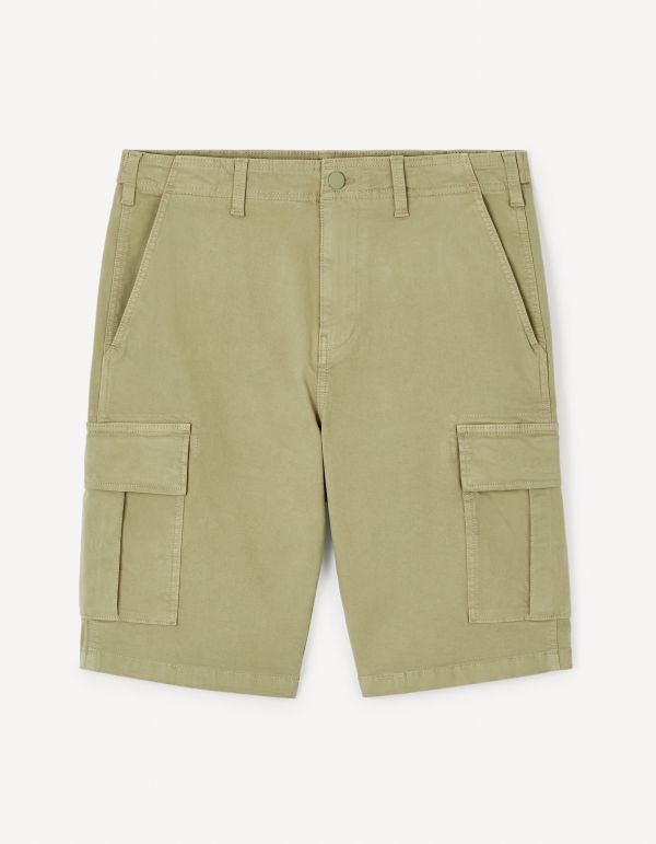 Bermuda cargo coton stretch - kaki