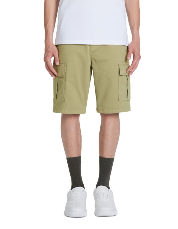 Bermuda cargo coton stretch - kaki