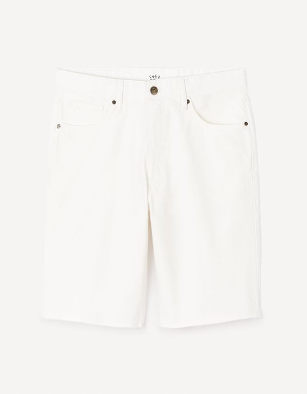 Bermuda en jean - blanc