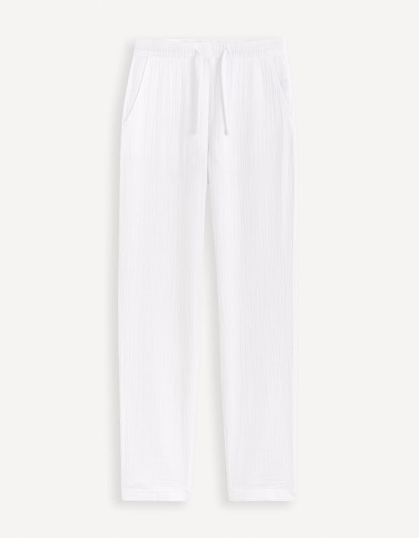 Pantalon gaze de coton - blanc