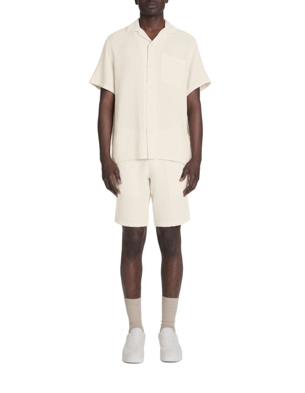 Bermuda en gaze de coton - beige