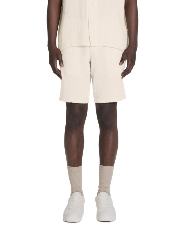 Bermuda en gaze de coton - beige