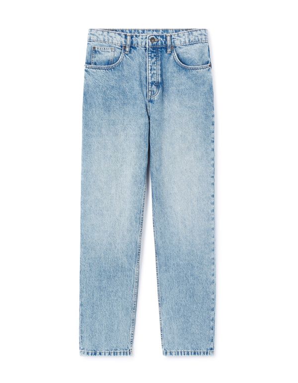 Jean straight 100% coton C15 - bleu clair