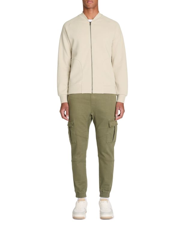 Sweat zippé regular coton mélangé - beige