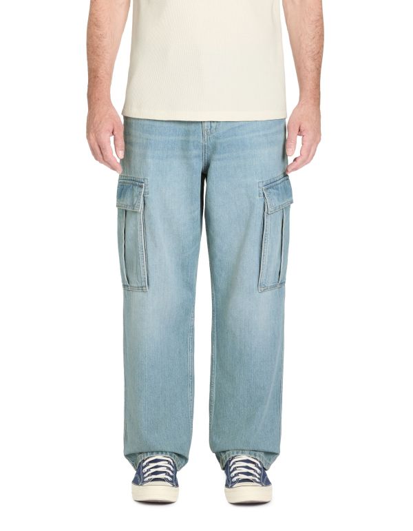 Jean baggy 100% coton C75 - bleu clair