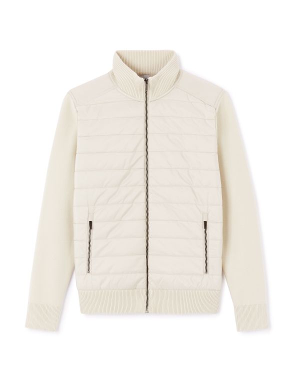 Blouson col montant en coton mélangé - écru