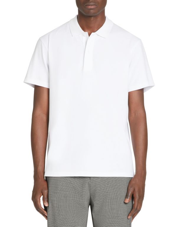 Polo straight en jersey de coton - blanc