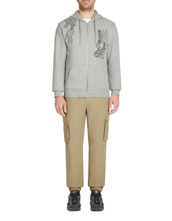 Sweat à capuche en coton mélangé - gris