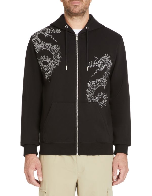 Sweat à capuche en coton mélangé - noir