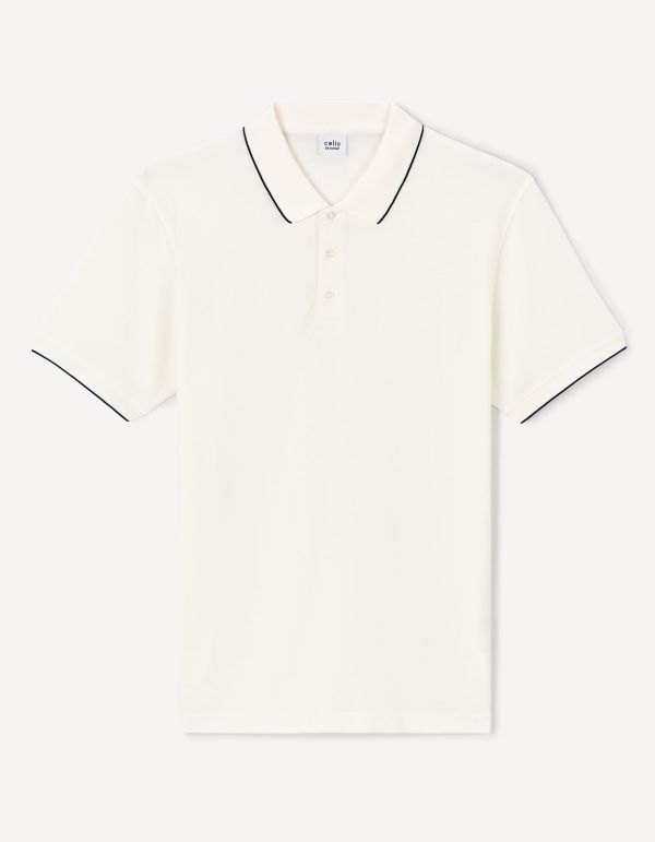 Polo piqué regular en coton - beige