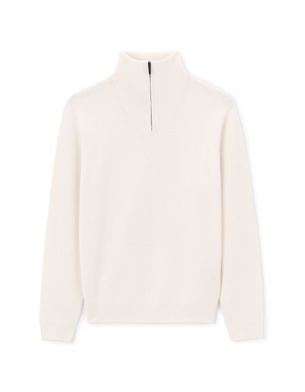 Pull col camionneur regular coton mélangé - écru