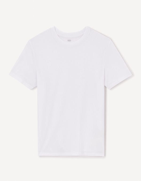 T-shirt col rond stretch - blanc