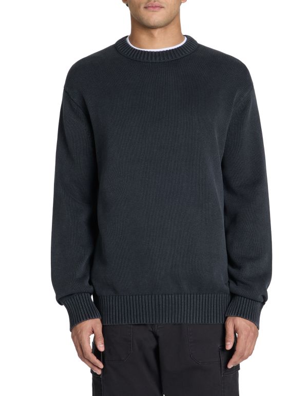 Pull col rond 100% coton - anthracite