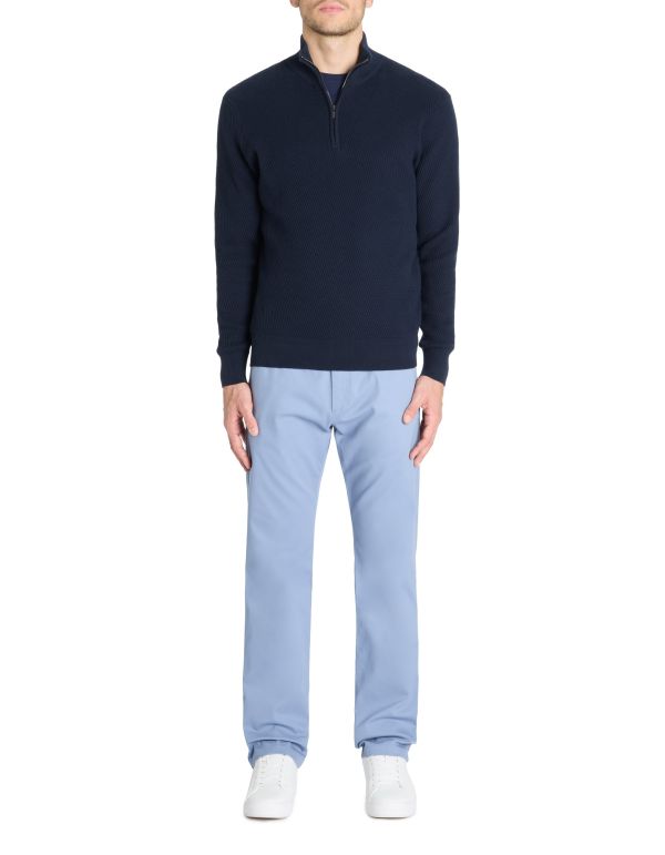 Pull col roulé regular 100% coton - marine