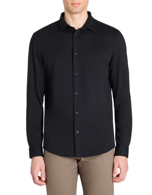 Chemise regular casual coton mélangé - noir