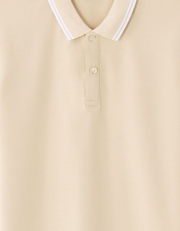 Polo slim coton stretch - beige