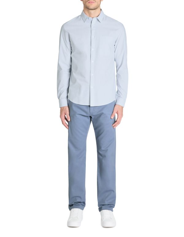 Chemise regular rayée 100% coton - bleu