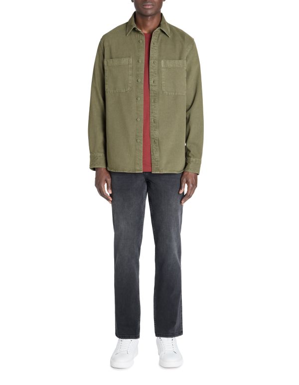 Chemise overshirt casual 100% coton - kaki