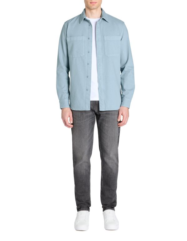 Chemise overshirt casual 100% coton - bleu