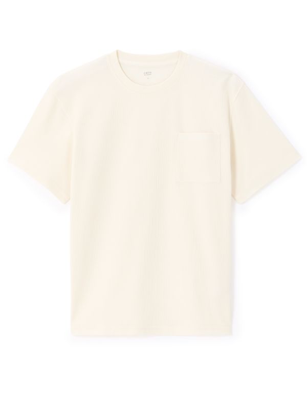 T-shirt boxy col rond - beige