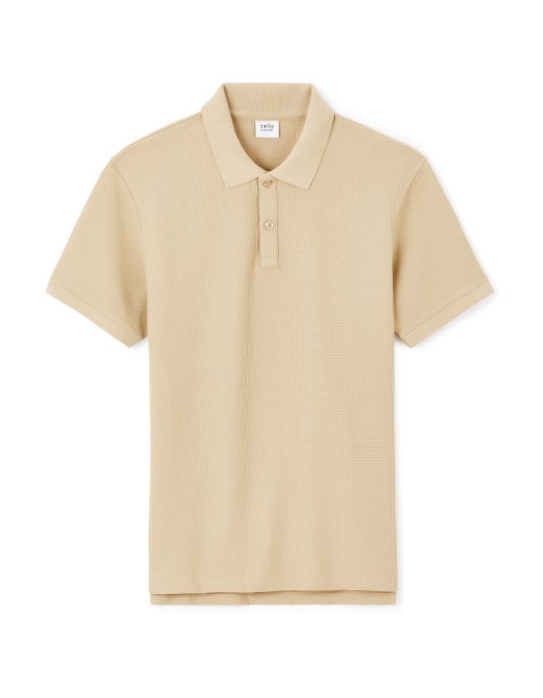 Polo regular 100% coton stretch - beige