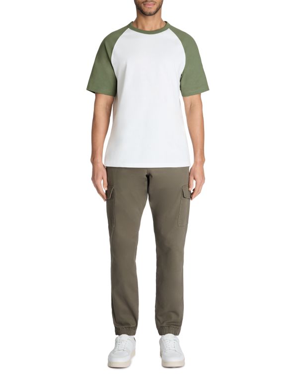 T-shirt boxy col rond 100% coton - vert