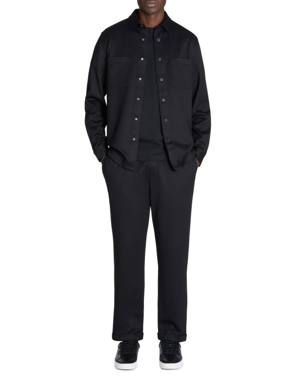 Chemise overshirt texturée 100% coton stretch - noir